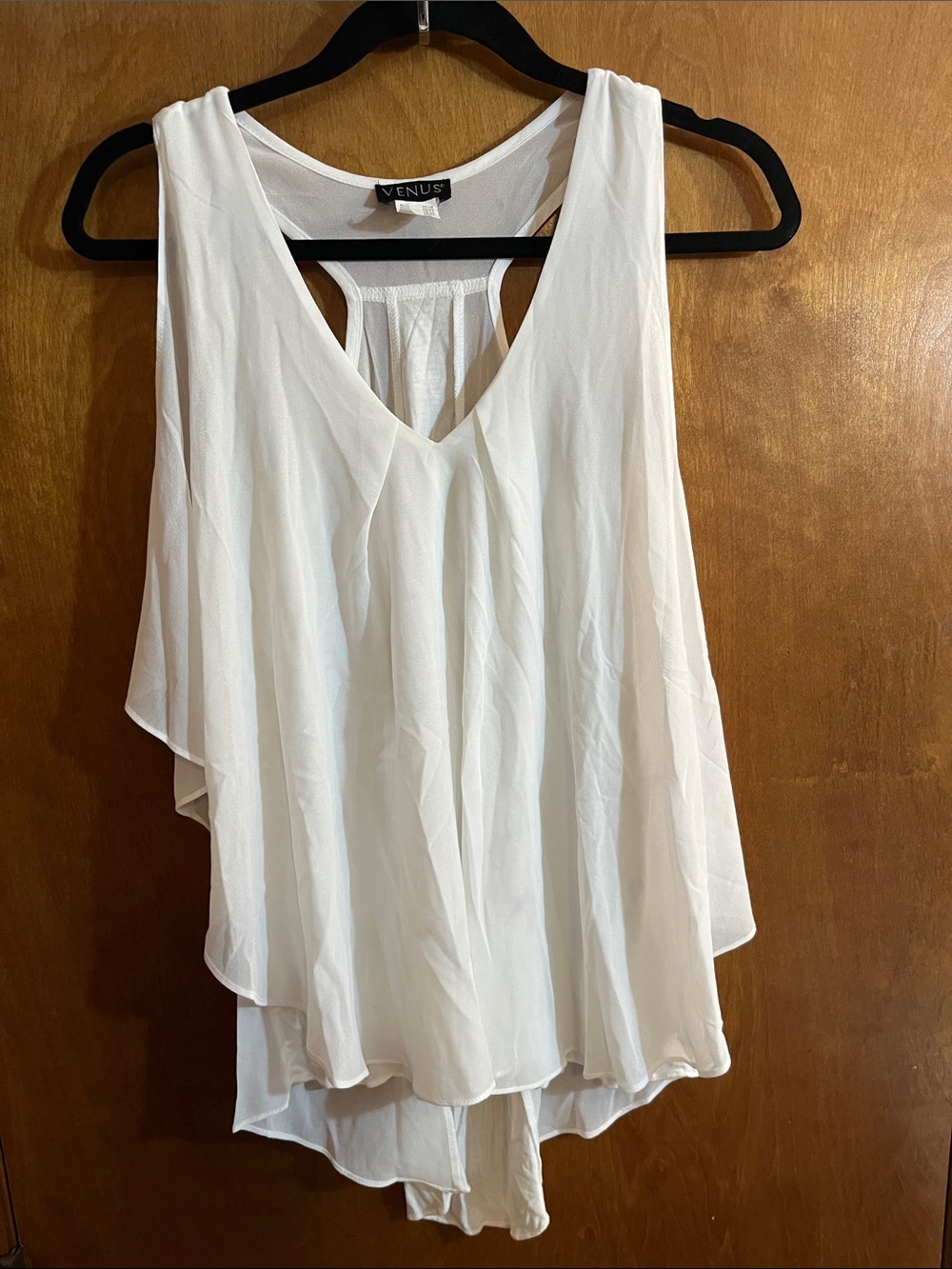 VENUS White Layered V-Neck Chiffon Camisole Bundle for Free Shipping